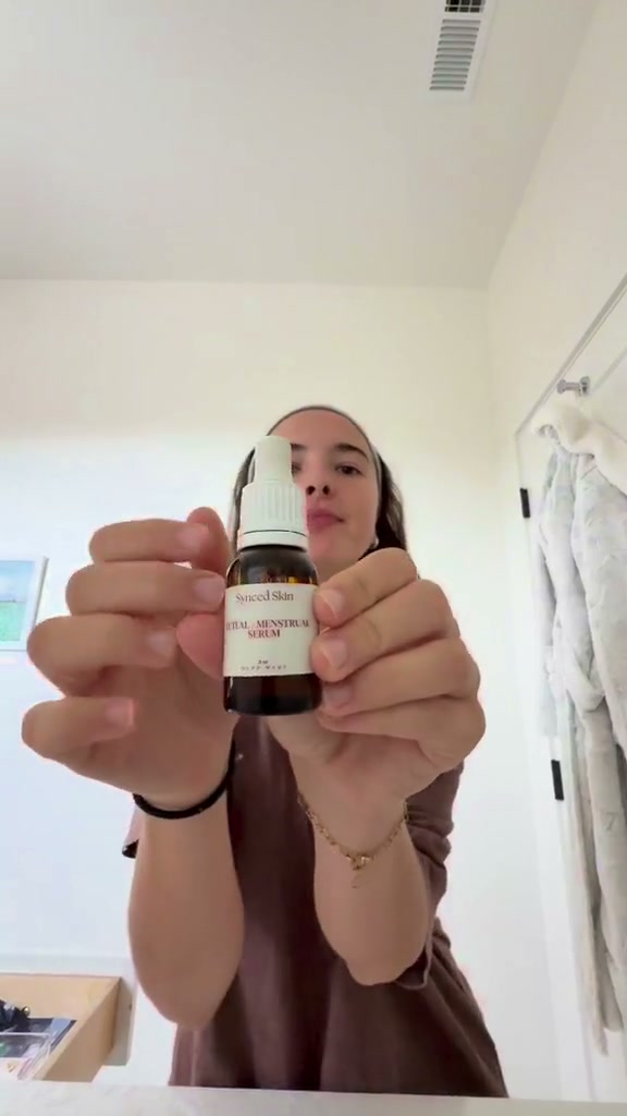Emma using Synced Skin in her routine