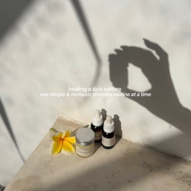 Synced Skin products and a flower casting soft shadows