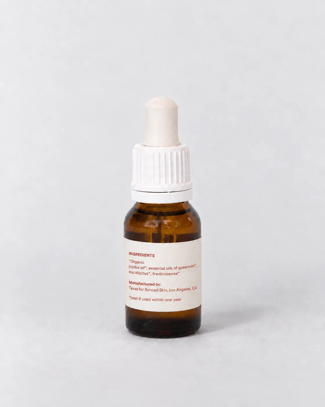 Illustrative rendering of the Mini Luteal / Menstrual Serum back label; not a photograph of physical packaging